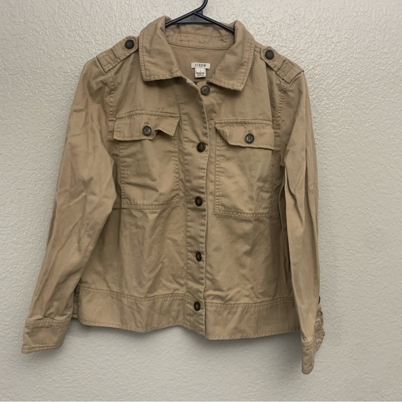 J. Crew‎ Factory Women’s Tan Khaki Military Utility Jacket Size Small - Picture 1 of 4